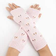 Load image into Gallery viewer, Women Arm Crochet Knitting Hollow Heart Mitten Warm Fingerless Gloves
