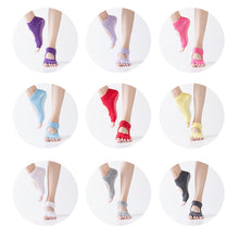 Load image into Gallery viewer, Women&#39;s Toe Socks Backless Dispensing Anti-slip Sweat Absorbing Pure Cotton Yoga Socks
