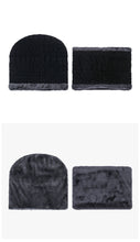 Load image into Gallery viewer, Winter knitted hat Bib two piece set
