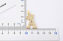 Load image into Gallery viewer, New Luxury Copper Zircon A-Z Crown Alphabet Pendant Chain Necklace

