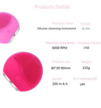 Load image into Gallery viewer, Electric Face Brush Vibration Massager Facial Silicone Cleansing Brush
