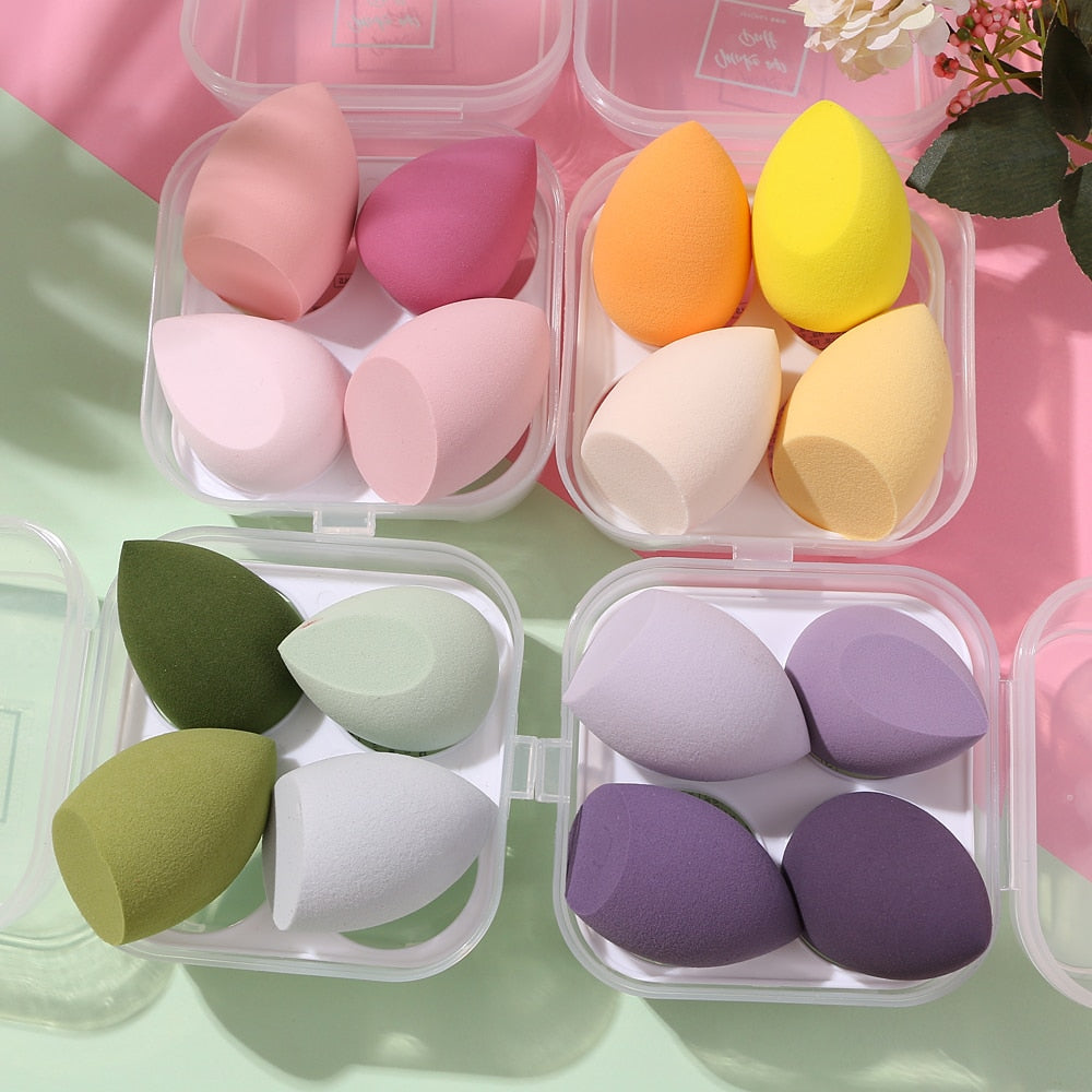 4/pcs Cosmestic Sponge Egg Tool Wet and Dry Use