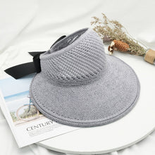 Load image into Gallery viewer, Summer Female Sun Hats Big Brim Classic Bowknot Foldable Fashion Straw Hat
