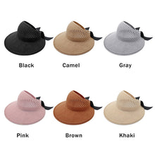 Load image into Gallery viewer, Summer Female Sun Hats Big Brim Classic Bowknot Foldable Fashion Straw Hat
