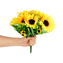 Load image into Gallery viewer, 7Branch Artificial Sunflower Bouquet Silk Fake Sunflowers
