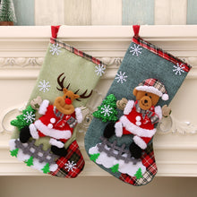Load image into Gallery viewer, New Gift Bag Linen Large Christmas Socks Christmas Decorations
