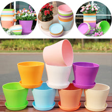 Load image into Gallery viewer, Color durable resin flowerpot with tray drain hole
