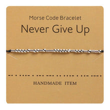 Load image into Gallery viewer, I Love You Morse Code Dainty Beaded Bracelet with Secret Message Jewelry Gift
