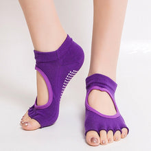 Load image into Gallery viewer, Women&#39;s Toe Socks Backless Dispensing Anti-slip Sweat Absorbing Pure Cotton Yoga Socks
