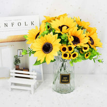 Load image into Gallery viewer, 7Branch Artificial Sunflower Bouquet Silk Fake Sunflowers
