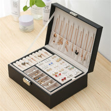 Load image into Gallery viewer, High capacity Leather Jewelry Box Necklace Earring Ring Ring storage box
