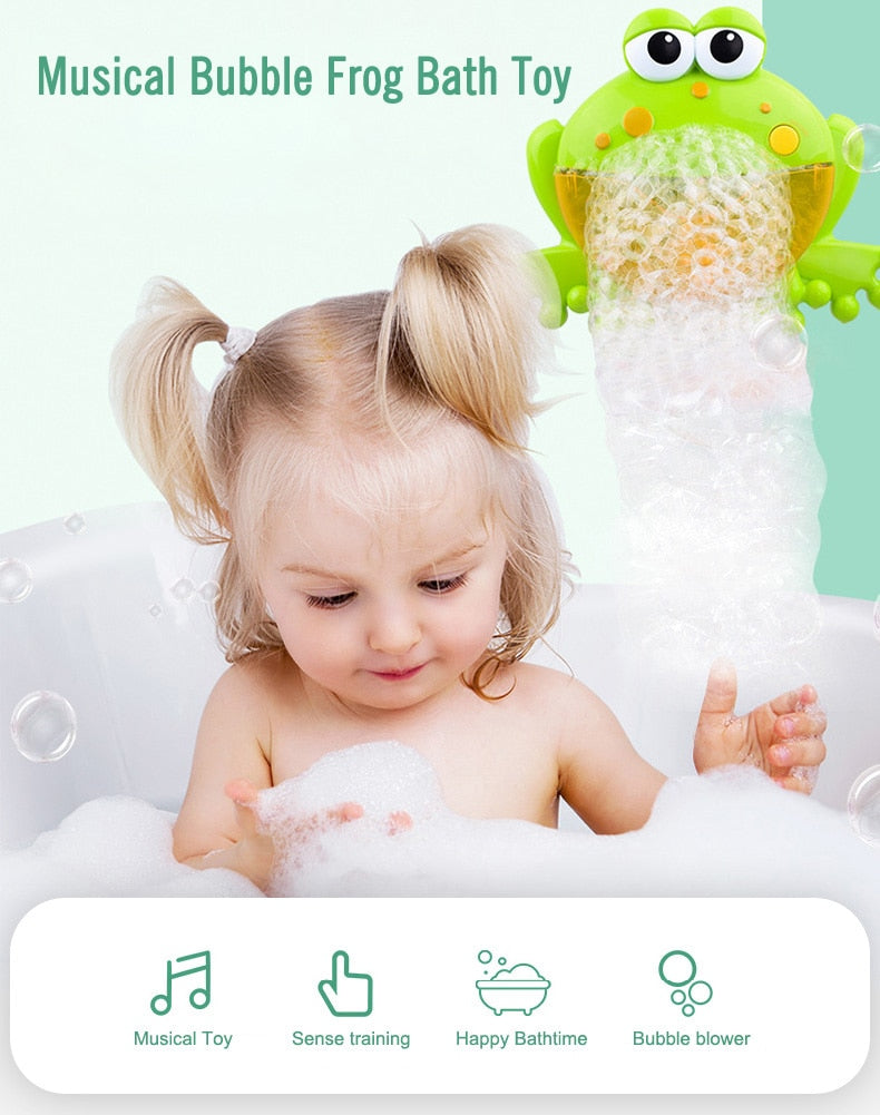 Children's bathtub soap machine automatic music bubble crab frog