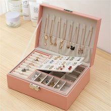 Load image into Gallery viewer, High capacity Leather Jewelry Box Necklace Earring Ring Ring storage box
