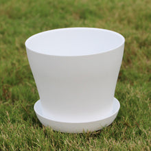 Load image into Gallery viewer, Color durable resin flowerpot with tray drain hole
