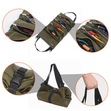 Load image into Gallery viewer, Canvas Foldable roll pack Tool bag suspension Multi-function Car Hanging bag
