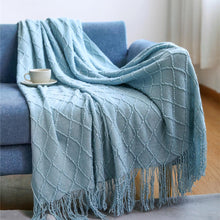 Load image into Gallery viewer, Nordic knitted tassel sofa blanket nap blanket
