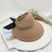 Load image into Gallery viewer, Summer Female Sun Hats Big Brim Classic Bowknot Foldable Fashion Straw Hat
