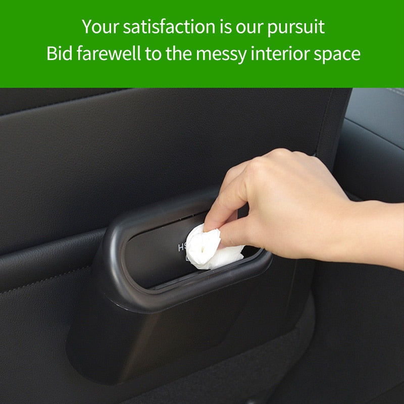 Car Clamshell Trash Bin Hanging Vehicle Garbage Dust Case Storage Box