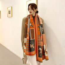 Load image into Gallery viewer, Winter Cashmere Scarf Lady Design Warm Pashmina Blanket
