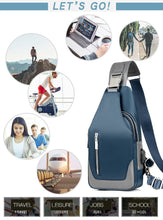 Load image into Gallery viewer, Men Casual Shoulder Crossbody Bag USB Charging Chest Bag Waterproof
