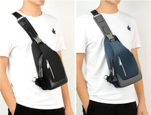 Load image into Gallery viewer, Men Casual Shoulder Crossbody Bag USB Charging Chest Bag Waterproof
