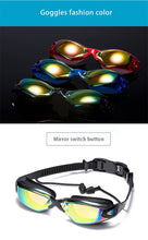 Load image into Gallery viewer, Professional swimming goggles with earplugs, electroplated waterproof silica gel
