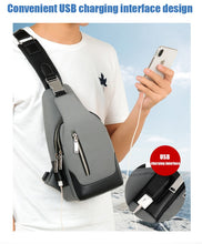 Load image into Gallery viewer, Men Casual Shoulder Crossbody Bag USB Charging Chest Bag Waterproof
