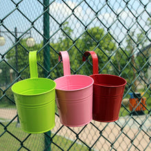 Load image into Gallery viewer, Fashionable and colorful vertical metal flowerpot hanging bucket
