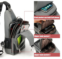 Load image into Gallery viewer, Men Casual Shoulder Crossbody Bag USB Charging Chest Bag Waterproof
