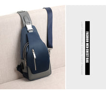Load image into Gallery viewer, Men Casual Shoulder Crossbody Bag USB Charging Chest Bag Waterproof
