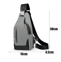 Load image into Gallery viewer, Men Casual Shoulder Crossbody Bag USB Charging Chest Bag Waterproof
