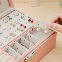 Load image into Gallery viewer, High capacity Leather Jewelry Box Necklace Earring Ring Ring storage box
