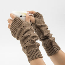 Load image into Gallery viewer, Women Arm Crochet Knitting Hollow Heart Mitten Warm Fingerless Gloves
