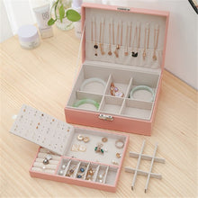 Load image into Gallery viewer, High capacity Leather Jewelry Box Necklace Earring Ring Ring storage box
