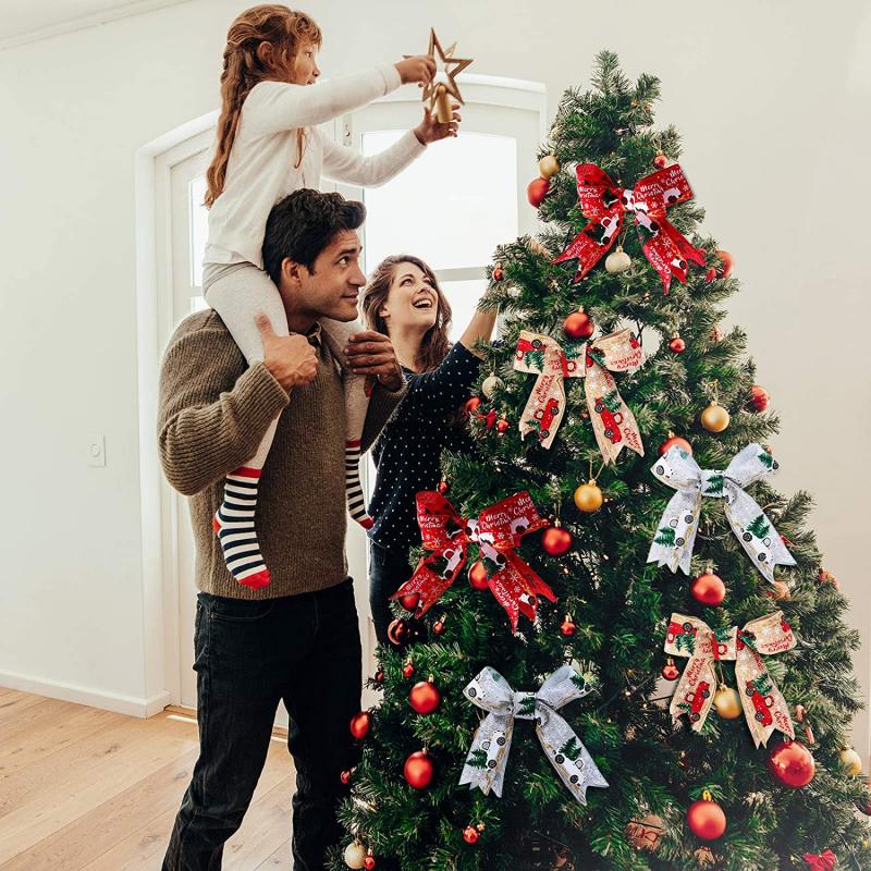 Christmas Burlap Ribbon Roll Xmas Tree Twine Streamer Ribbon