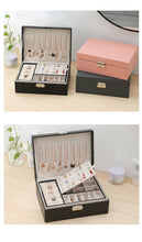 Load image into Gallery viewer, High capacity Leather Jewelry Box Necklace Earring Ring Ring storage box
