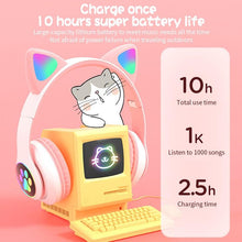 Load image into Gallery viewer, Stn28 wireless Bluetooth 5.0 cute cat claw cat ear color lamp headset
