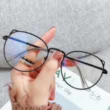 Load image into Gallery viewer, Office cat eye anti blue light super large glasses
