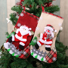 Load image into Gallery viewer, New Gift Bag Linen Large Christmas Socks Christmas Decorations
