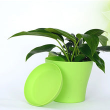 Load image into Gallery viewer, Color durable resin flowerpot with tray drain hole
