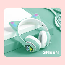 Load image into Gallery viewer, Stn28 wireless Bluetooth 5.0 cute cat claw cat ear color lamp headset
