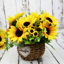 Load image into Gallery viewer, 7Branch Artificial Sunflower Bouquet Silk Fake Sunflowers
