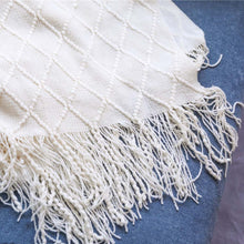 Load image into Gallery viewer, Nordic knitted tassel sofa blanket nap blanket
