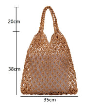 Load image into Gallery viewer, Hollow out woven bag cotton lining straw bag

