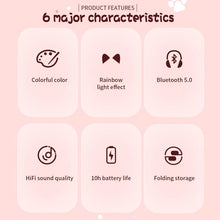 Load image into Gallery viewer, Stn28 wireless Bluetooth 5.0 cute cat claw cat ear color lamp headset
