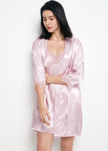 Load image into Gallery viewer, 5Pcs Women&#39;s Satin sexy lace patchwork pajamas and gowns set
