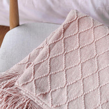 Load image into Gallery viewer, Nordic knitted tassel sofa blanket nap blanket
