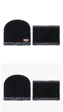 Load image into Gallery viewer, Winter knitted hat Bib two piece set
