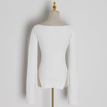 Load image into Gallery viewer, Knitted Women&#39;s Sweater Square Collar Long Sleeve Sweaters
