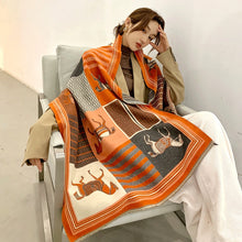 Load image into Gallery viewer, Winter Cashmere Scarf Lady Design Warm Pashmina Blanket
